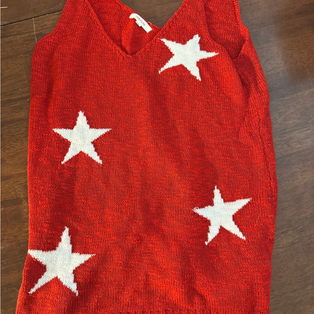 Maurices Red Tank Top with White Stars